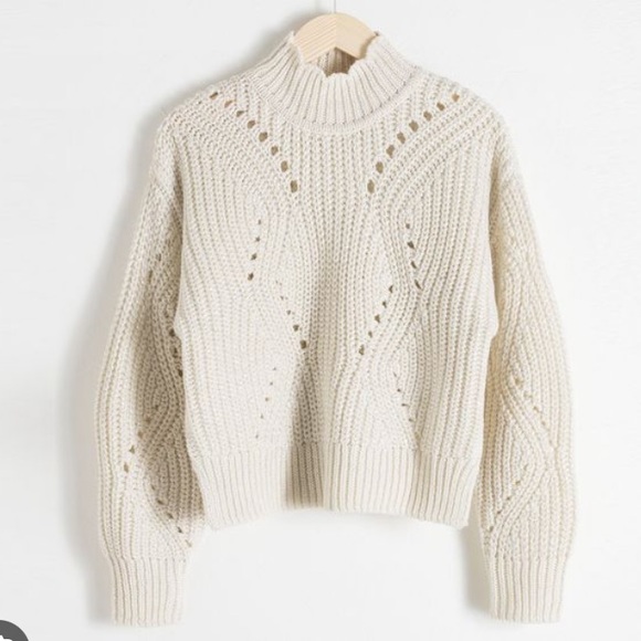 & Other Stories Sweaters - & Other Stories Mock Neck Chunky Knit Metallic Sweater size medium
